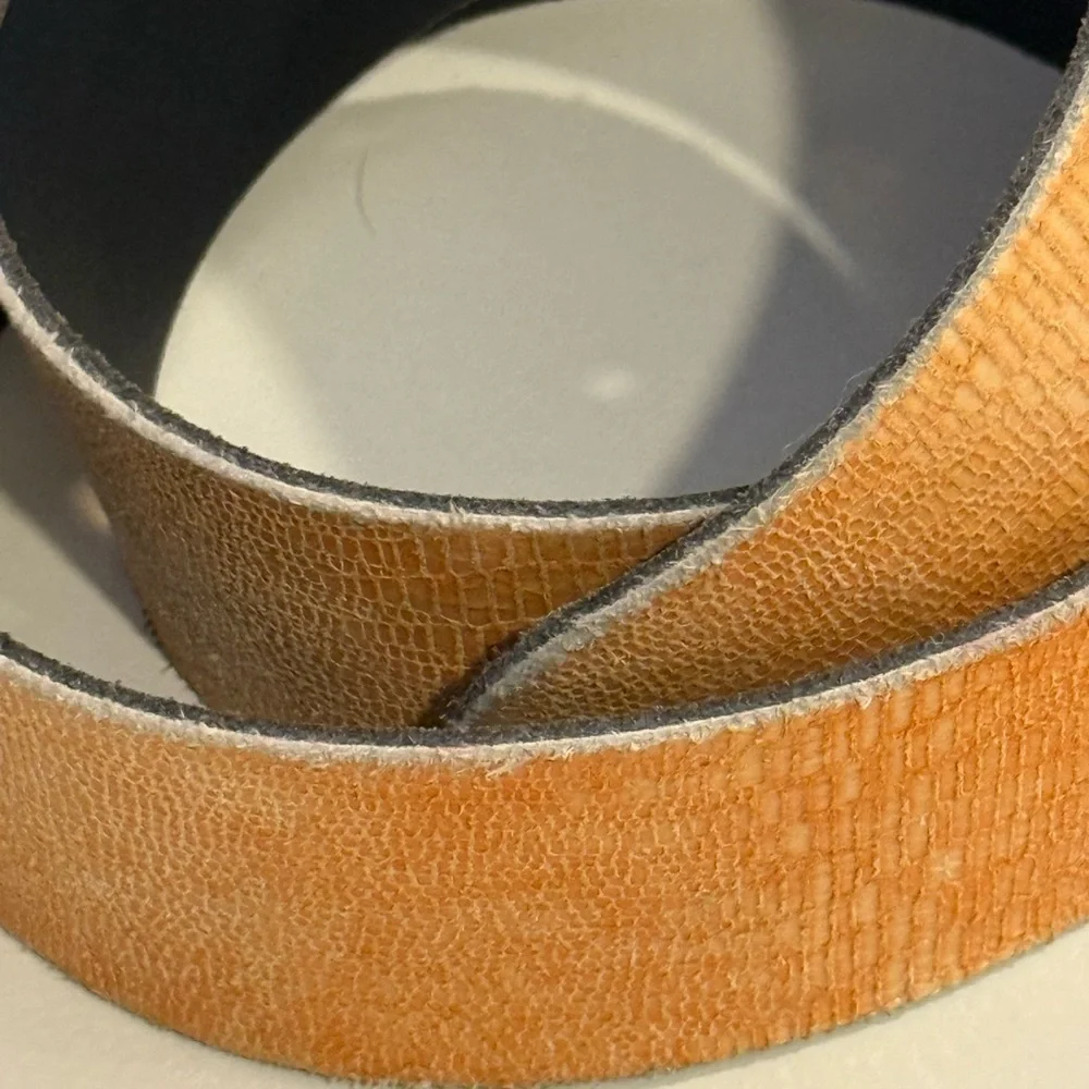 Guido Angeloni handmade vintage Y2K  Italian orange leather belt